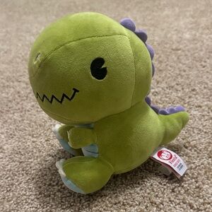 Fiesta Lime Green Plush Dinosaur with Purple Spines